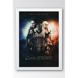Game Of Thrones Çerçeveli Tablo - Taht Oyunları Dizi Posteri Tablo - 30x42 - Beyaz