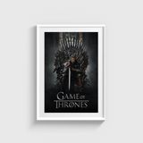 Game of Thrones Dizi Posteri Tablo Çerçeveli Poster Duvar Dekorasyonu - 50 x 70 - Beyaz Çerçeveli