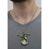 Game Of Thrones Ejderha Kolye I Fosforlu Gümüş Renk Zincir Unisex 60 Cm