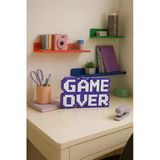 Game Over Kabartmalı Dekoratif Obje - Mor | Masaüstü Ve Duvar Süsü | Hediye