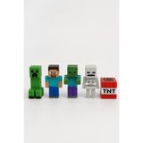 GAME SHOT Minecraft Pasta Süsü Seti 5li 3D Baskı Doğum Günü Figür Seti