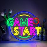 Game Start Neon Tabela LED Oyun Neon Işık USB Harfleri Neon Işık LED Levha Yatak Odası, Oyun Odası Bar Parti Dekorasyonu Erkek Çocuklar için Hediye