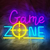 Game Zone Neon Tabela, Ayarlanabilir Parlaklık ve Kapsam Tasarımlı Oyun Bölgesi Duvar Lambası, Oyun Odası Dekoru için USB ile Çalışan LED Duvar Işığı, Genç Erkekler için Oyun Hediyesi (34,7 x 30,7 cm)