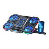Gameagle 6 Fanlı RGB Notebook Soğutucu, 9-17 İnç Laptop Uyumlu, 7 Kademeli Yükseklik Ayarı, Dijital Ekran Kontrollü, 142CFM Güçlü Hava Akışı, Sessiz Çalışma ve Şık 10 Farklı Işık Modu Desteği EA-04
