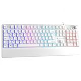 Gameagle Kablolu RGB Membran Gaming Klavye, 26 Tuş Anti-Ghosting, Destekli Oyuncu Klavyesi, Multimedya Kontrollü, 5 Milyon Tuş Ömrü, 11 Modlu RGB Aydınlatma, Beyaz Membran Oyuncu Klavyesi KB-21