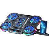 Gameagle Laptop Standı, Dijital Göstergeli, 7 Kademeli, Sessiz Fanlı, 9-17" Uyumlu, Rgb Gaming Notebook Soğutucu, 6 Fanlı - Siyah