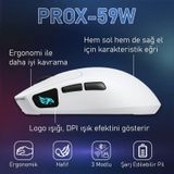 Gameagle PROX-59W Ultra Hafif Kablosuz 3 Mode Optik Oyuncu Mouse beyaz