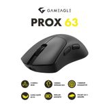 gameagle Prox-63 Kablosuz + Bluetooth + 2.4G + Kablolu Ultra Hafif 63gr 12800DPI Oyuncu Mouse