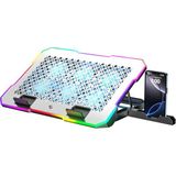 Gameagle RGB Gaming Notebook Soğutucu, 9-17.3 İnç Uyumlu, 6 Fanlı Sessiz Profesyonel Soğutma Standı, 5 Kademeli Laptop Standı