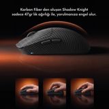 Gameagle Shadow Knight Kablosuz 2.4Ghz Bluetooth Kablolu Ultra Hafif 47gr 1KHz 12000DPI Karbon Fiber Oyuncu Mouse