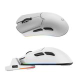 GAMEAGLE Tracker Pro RGB Kablosuz 2.4Ghz Bluetooth Kablolu Dock Şarj İstasyonlu 69gr 1KHz 12000DPI Oyuncu Mouse (beyaz)