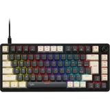Gameagle%75 RGB Mekanik Gaming Klavye, Full Anti-Ghosting, Dayanıklı ABS Gövde, Örgü Kablolu, Hot Swap, Silinmez Double Shot Tuşlar, 82 Tuşlu Mekanik Oyuncu Klavyesi Mavi Switch KB-10 (Beyaz - Siyah)
