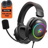 GAMEBOOSTER GB-H44 RGB USB 7.1 Profesyonel Siyah Kulaküstü Mikrofonlu Kulaklık