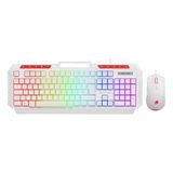 Gamebooster Km-11W Knight Rainbow Beyaz Gaming Klavye Mouse Set