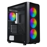 GameBooster ROUND A650B 600w APFC USB 3.0 Mesh 4*Rainbow Fanlı Mid-T ATX Gaming Siyah Kasa (JBST-GBA650B)