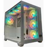 GAMEFORCE Lıquıd Beyaz 7x120 Mm Fanlı Rgb Kumandalı Kontrolcülü ATX Oyuncu Bilgisayar Kasası Liquid Beyaz