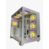 GAMEFORCE LIQUID BEYAZ 7x120mm RGB Fanlı Kumandalı ve Kontrolcülü ATX Oyuncu Bilgisayar Kasası