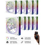 Gameline FRESH X1 10’lu Set 120mm ARGB PWM Kasa Fanı Beyaz – Kumandalı RGB Gaming Fan Seti