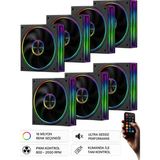 Gameline FRESH X1 7’li Set 120mm ARGB PWM Kasa Fanı Siyah – Kumandalı RGB Gaming Fan Seti