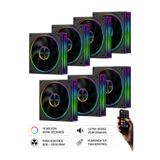 GAMELİNE FRESH x1 7'li SET KUMANDALI ARGB PWM 120mm Kasa Fanı Siyah
