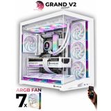Gameline Leon V2 Grand Premium 7x ARGB PWM Fan Ultra Airflow ATX Gaming Bilgisayar Kasası Beyaz