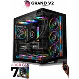 Gameline Leon V2 Grand Premium 7x ARGB PWM Fan Ultra Airflow ATX Gaming Bilgisayar Kasası Siyah