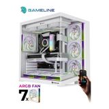GAMELİNE V2 Grand Premium 7x ARGB PWM Fan Kumandalı USB 3.0 Gaming Bilgisayar Kasası Beyaz