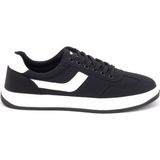 Gamelu Kent Siyah-Beyaz Bağlı Memory Foam Sneaker Erkek Spor Ayakkabı