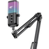 Gamenote GK65 Pro Rgb Oyuncu ve Yayıncı Mikrofonu - 192KHZ/24BIT Ses Kartlı & Akrobat Kollu Set ( - Çok Renkli