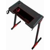 Gameon Raptor Il Serisi Z Şeklinde Rgb Akıcı Işıklı Oyun Masası (Boyut: 140-60-72 Cm), (800×300×3 mm - Fare Altlığı), Kulaklık Askısı ve Bardak Tutacağı Dahil - Siyah