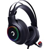 GAMEPOWER Kugon USB Gaming Headset - 7.1 Virtual Surround Sound, Wired Led Headphones with 50MM Drivers, Comfort Design, 360 Spatial Audio, Noise Cancelling Mic for PC, Laptop, Black