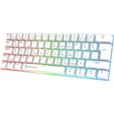 GamePower Lyra RGB 60M 62Tuş Beyaz Mekanik Kablolu Blue Switch Klavye - 3 Yıl Garantili
