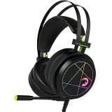 GAMEPOWER Medusa USB Oyun Kulaklığı - 7.1 Sanal Surround Ses, 50 MM Sürücülü Kablolu Led Kulaklıklar, Konforlu Tasarım, 360 Mekansal Ses, PC, Dizüstü Bilgisayar için Gürültü Önleyici Mikrofon, Siyah