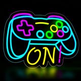 Gamer Neon Tabela Erkek Çocuk Oyun Odası Yatak Odası Duvar Dekoru, Genç Çocuklar için Hediyeler, Video Oyunu Erkekler için LED Işık, Gamepad Şekilli Kısılabilir USB ile Çalışan Neon Lamba Oyun Odası