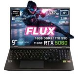 Gameraider Flux Gr16 Amd Ryzen 9-8940hx 16gb Ddr5 1tb Ssd Rtx 5060 8gb 115w 16 Inç 2.5k Qhd+ 180hz W11 Home Gaming Laptop Siyah