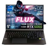 Gameraider Flux Gr16 Intel Core I7-14650hx 16gb Ddr5 1tb Ssd Rtx 5060 8gb 115w 16 Inç 2.5k Qhd+ 180hz W11 Home Gaming Laptop Siyah
