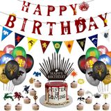 Games of Throness Doğum Günü Afişi, Banner, Pasta ve Cupcake Süsleri, Doğum Günü Partisi Malzemeleri Dekorasyonları için Balonları, TÜMÜNDE 63 ADET