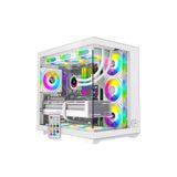 Gametech Prime V2 ARgb 7X120MM Fan 360MM Isı Dereceli Argb Sıvı Soğutmalı Beyaz Bilgisayar Kasası