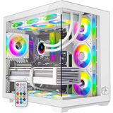 Gametech Prime V2 ARgb 7X120MM Fan 360MM Sıvı Soğutmalı ( Argb Fanlı ) Beyaz Bilgisayar Kasası