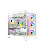 Gametech Prime V2 RGB Tuş Kontrollü 7x120 MM Fan Oyuncu Bilgisayar Kasası Beyaz