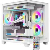 Gametech Small Prime V3 Beyaz Kumandalı Argb 5X120MM Fanlı Matx Bilgisayar Kasası Kullanıcı Dostu Tasarım