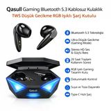 Gaming Bluetooth 5.3 Kablosuz Kulaklık Tws Düşük Gecikme Rgb Işıklı Stereo Ses