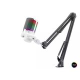 Gaming Rgb Mikrofon Seti Boom Mikrofon Kolu Type-C 192Khz 24Bit Beyaz Me6s35w