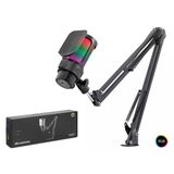 Gaming Rgb Mikrofon Seti Boom Mikrofon Kolu Type-C 192Khz 24Bit Siyah M835b