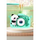 Gamon 10 MP Dijital Çocuk Fotoğraf Makinesi Panda & Astronot Desenli Çift Kamera ile Eğlenceli Anılar HY-X10 - Yeşil