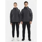 Gamp Unisex Kapüşonlu Parmak Geçmeli Softshell Mont - Siyah