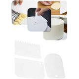 Gampus Hamur Kazıyıcı Spatula 3'lü Set Pasta Kreama Sürme Hamur Şekillendirme Kazıma Spatula Seti Silikon