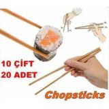 Gampus Japon Çubukları Çin Çubukları 20 Adet Yemek Çubuğu 10 Çift Çubuk