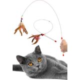 Gampus Kedi Oyun Oltası 90 cm Renkli Tüylü Çıngıraklı Kedi Oyuncağı