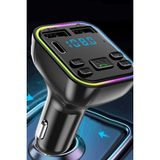 Gampus Siyah Fm Verici Araba Için Bluetooth Uyumlu Araç Adaptörü Çift USB Şarj Cihazı Mp3 Çalar Desteği